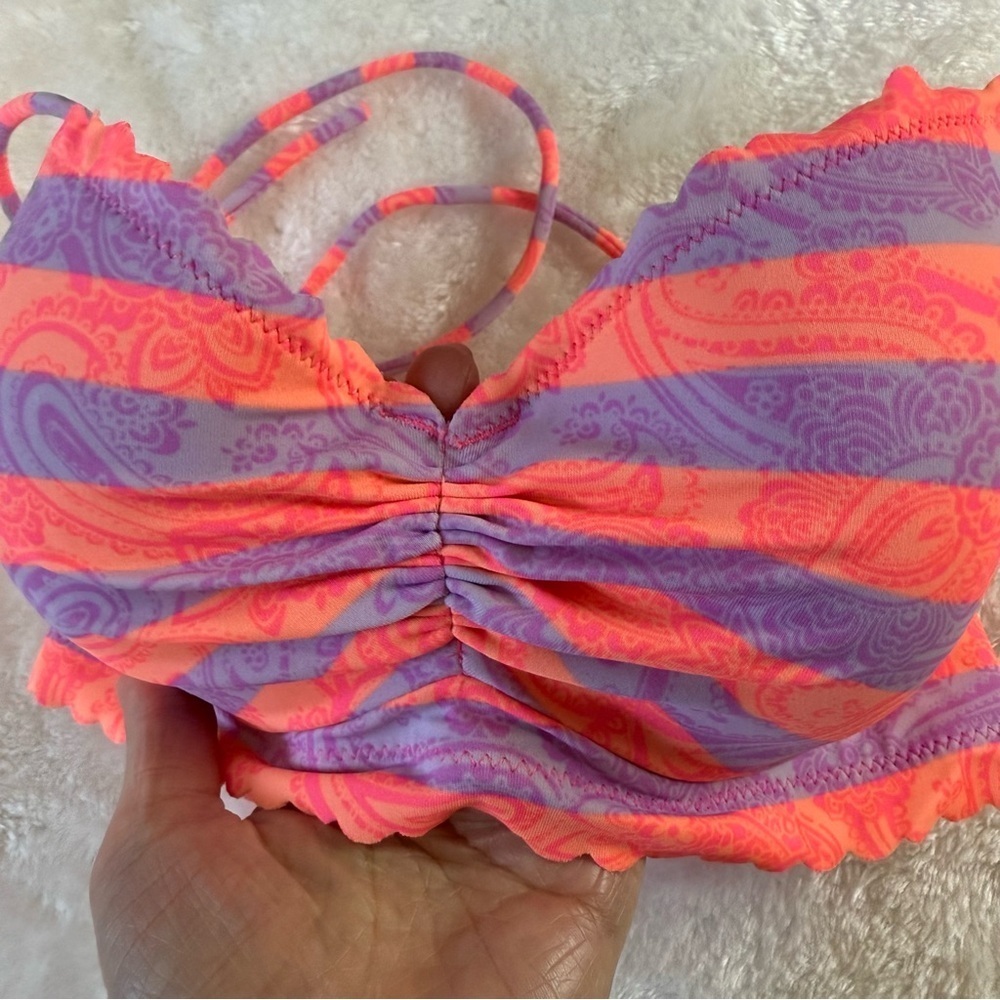 Victoria's Secret Pink and Purple Underwire Swim Top Size 32D - Picture 3 of 6